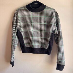 Women's Champion Houndstooth Cropped Sweatshirt Size Medium